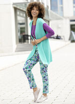 Ankell&aring;nga byxor med ett briljant f&auml;rgat tryck GR&Ouml;N-BLEU-BEIGE