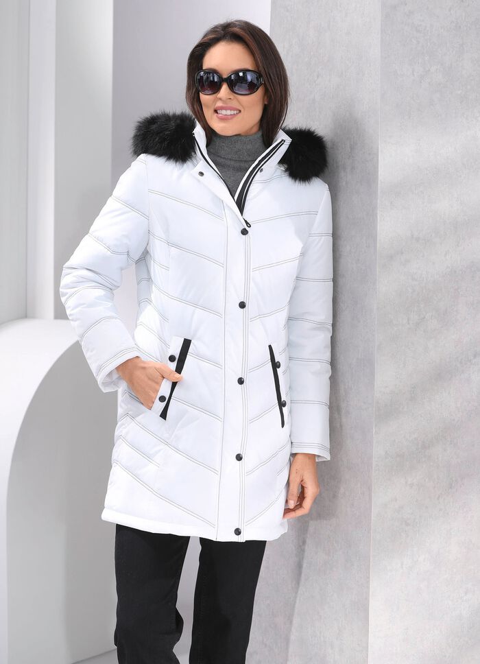 L&aring;ng jacka med avtagbar huva 