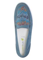 Waldl&auml;ufer mockasin tofflor dekorerade med f&auml;rgglada strass 