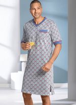 Kort&auml;rmad nattlinne med V-ringning 