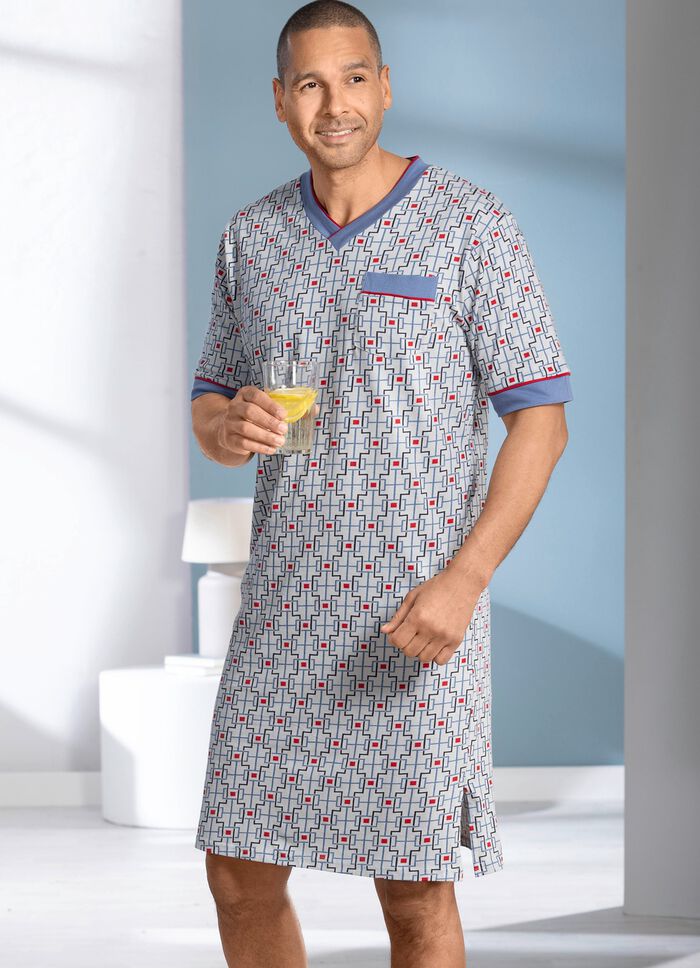 Kort&auml;rmad nattlinne med V-ringning 