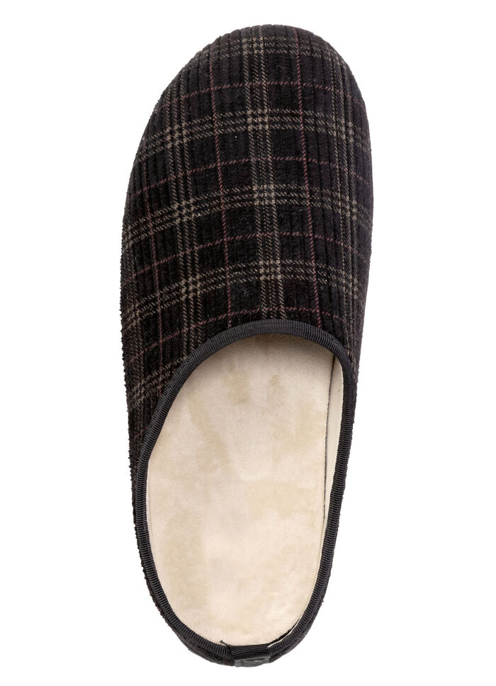 Textiltofflor med avtagbar fotbädd SVART