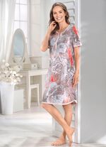 Kn&auml;l&aring;ng nattlinne med knappsl&aring; och korta &auml;rmar 