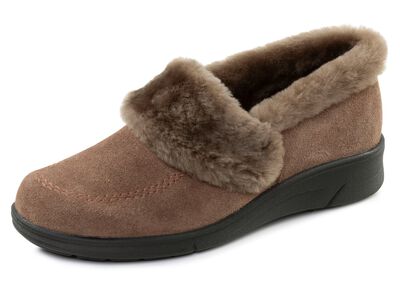 ELENA EDEN, varma damtofflor, bredd H, med lammskinn 