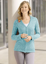 Kofta av melerad garn JADEGRÖN MELERAD