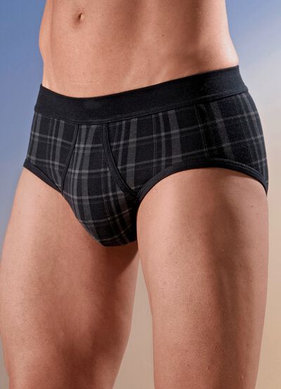 Schiesser tv&aring;-pack trosor med rutig design 