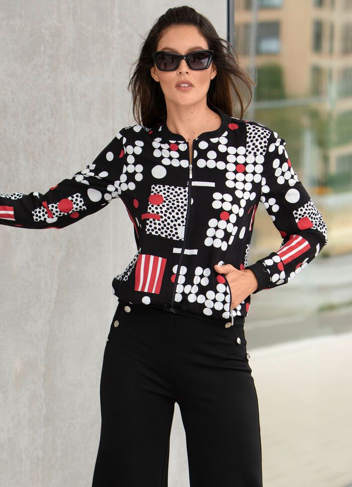 Blusjacka med ribbad stickning 