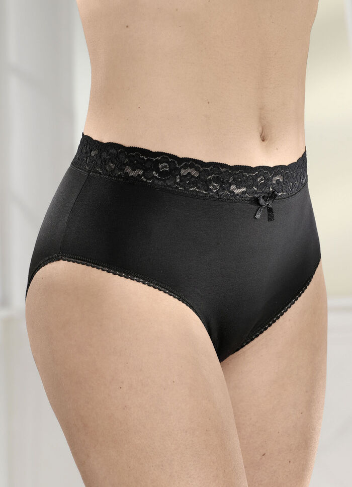 Fyrapack trosor med elastiskt spetsband i midjan, 