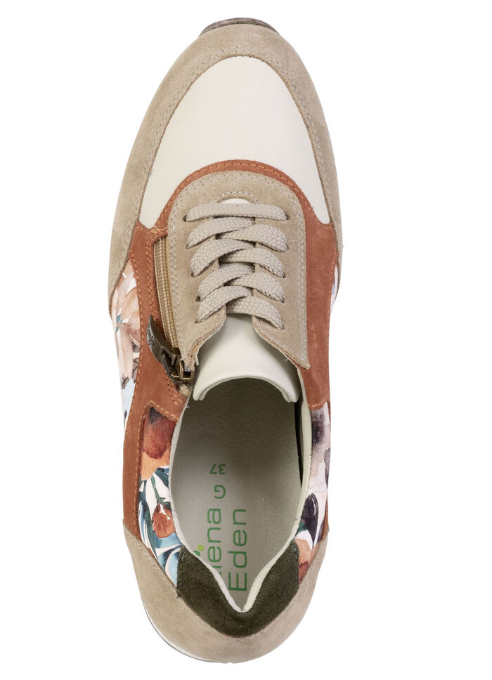 ELENA EDEN, eleganta damsneakers, vidd G, med uttagbar fotbädd TAUPE-BUNT