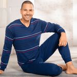 Interlockpyjamas med V-ringning och muddar 