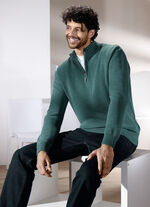 Enfärgad tröja med ståkrage i 3 färger BENSIN