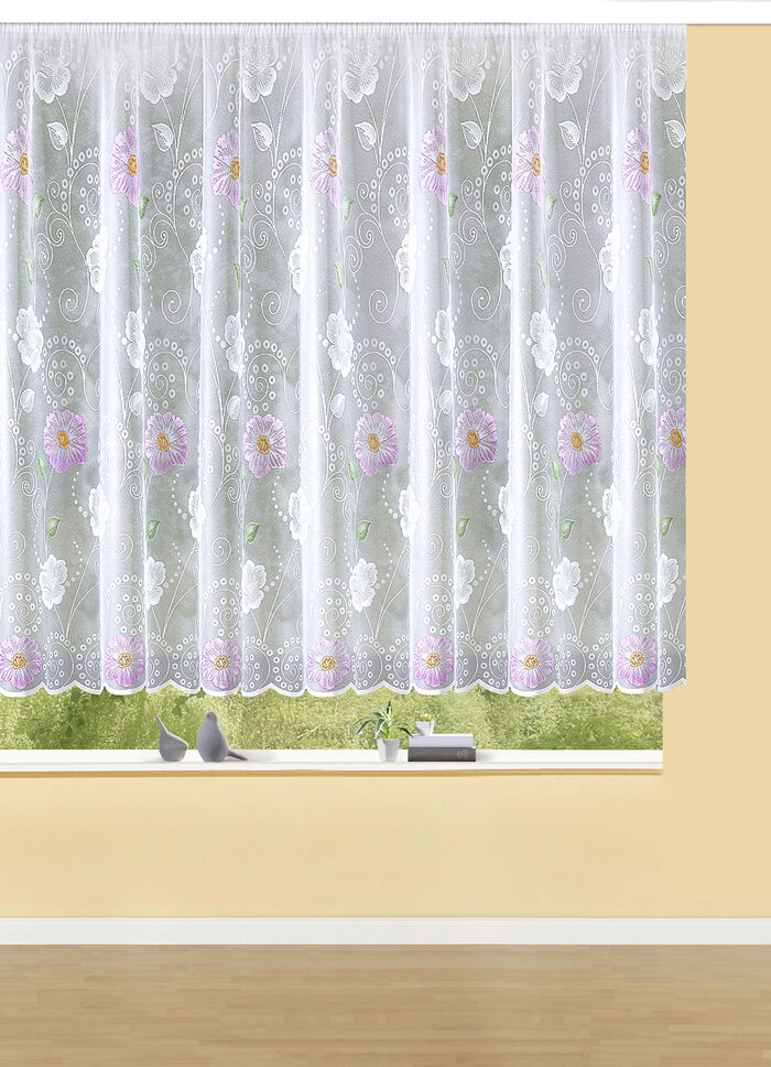 Blommig persienn med universalskena FLIEDER