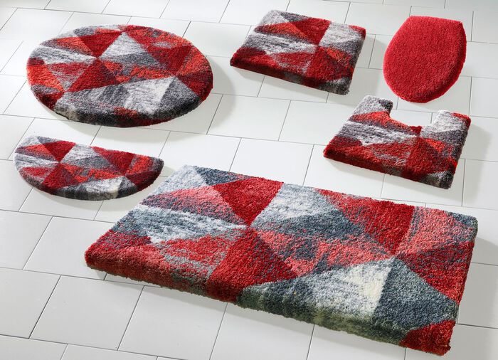 Badrumsset fr&aring;n Grund med geometrisk design R&Ouml;D-GR&Aring;