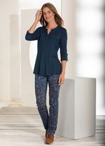 Jeans med trendig djurp&auml;lsdesign 