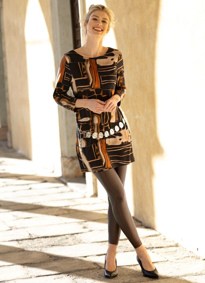 Leggings med fin glansig look 