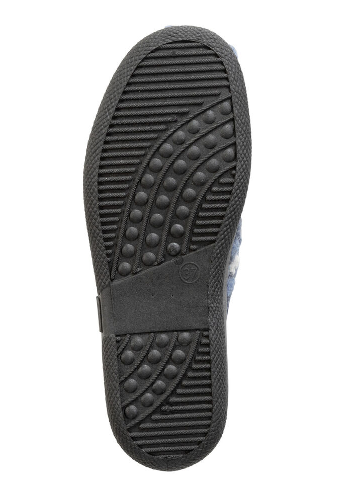 Tofflor med blommönster JEANS-ECRU