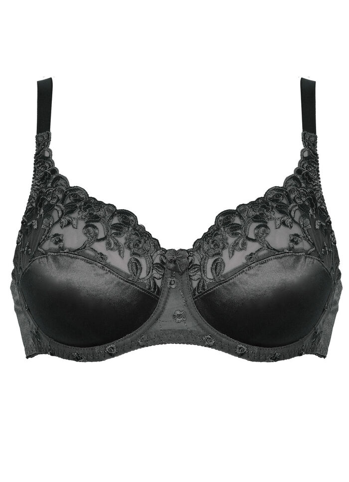 Naturana två-pack bygelbehå med tyllbroderi på framsidan 1X WEISS, 1X SCHWARZ