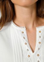 Slip-on blus med volanger 