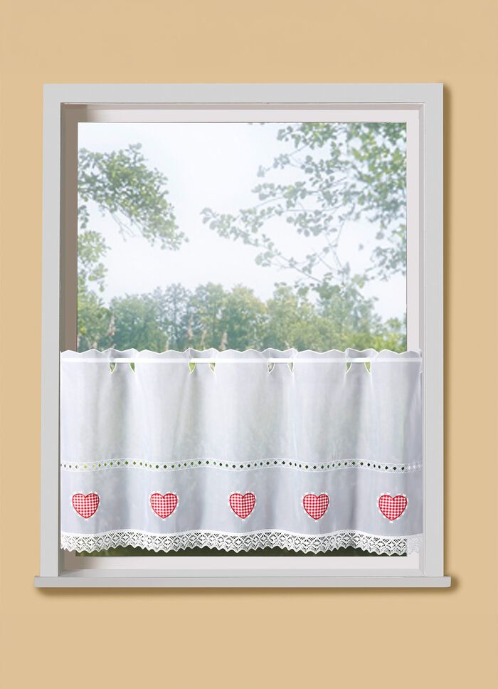 Kort rullgardin med makraméfinish och stångficka 