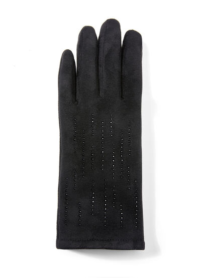 Handske med eleganta, gnistrande glitterapplikationer, , large