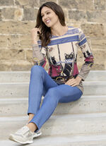 Byxor i denim-look, 