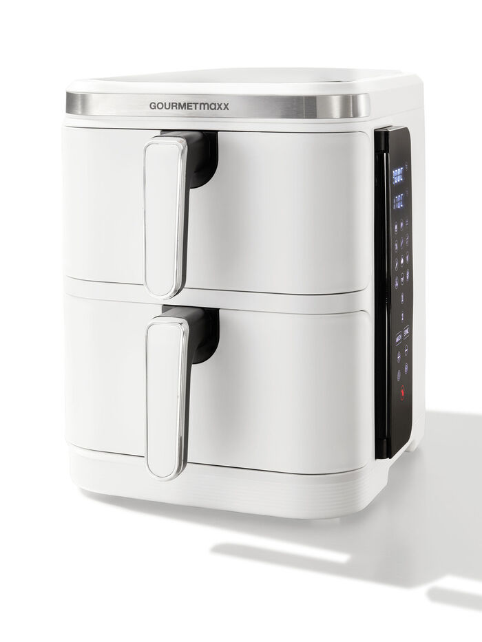 Digital varmluftsfritös med dubbel kammare “FryUP” VIT