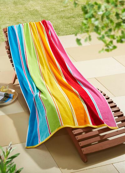 Strandhandduk i velour med extra absorberande baksida 