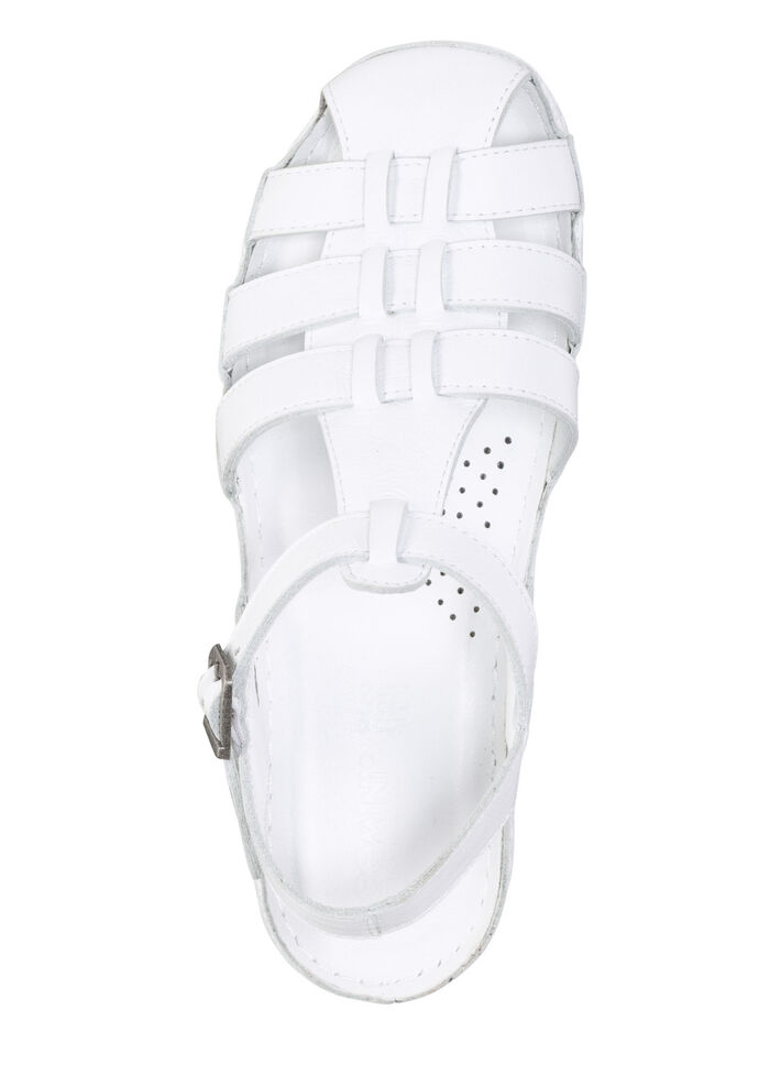 Gemini sandal med rem tillverkad av mjukt koskinn nappaläder VIT
