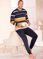 Pyjamas med V-ringning och muddar i kanterna 