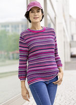 Tröja med en blandning av mönster i randig design 