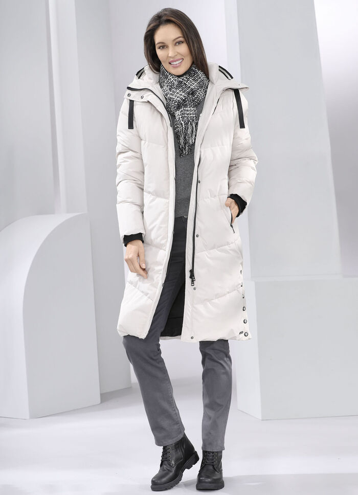 Jacka med fast huva BEIGE