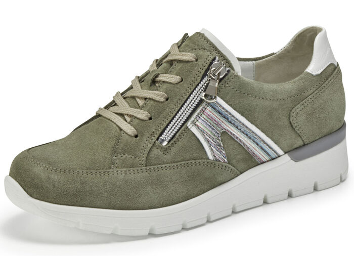 Sn&ouml;rskor fr&aring;n Waldl&auml;ufer i en intressant materialblandning OLIV-VIT