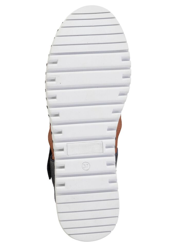 ELENA EDEN sandal gjord av kornigt nappal&auml;der MARINBL&Aring;