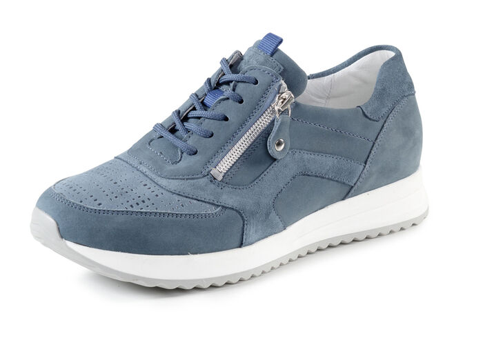 Waldläufer snörsko av delvis präglat nubuckläder JEANS