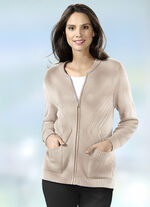 Cardigan med texturerade accenter BEIGE
