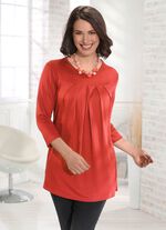 L&aring;ng skjorta med s&ouml;m framtill TERRAKOTTA