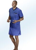 Tv&aring;delat nattlinne med V-ringning och slits i sidan 