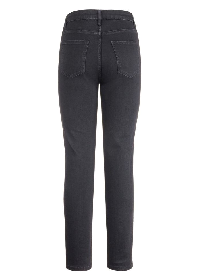 Jeans med handm&aring;lade blommotiv 