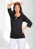 Utm&auml;rkt skjorta med veck i 2 f&auml;rger SVART