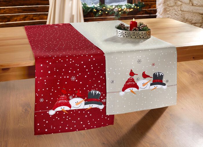 Magisk bords- och rumsdekoration med sn&ouml;gubbemotiv 