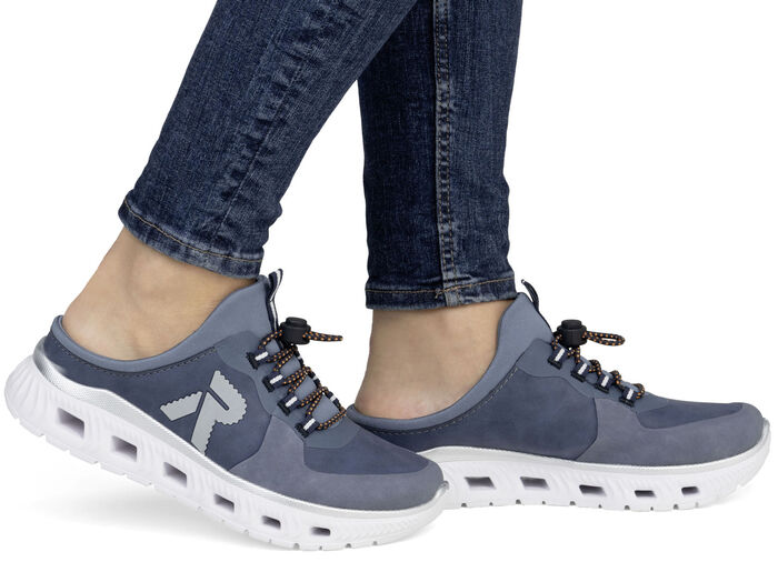 Rieker tofflor med elastiskt snabbsnörningssystem med propp JEANS