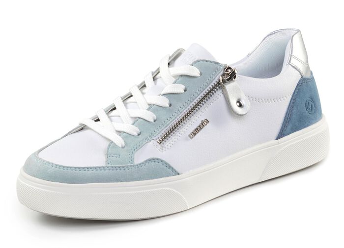 Remonte sneakers gjorda av nappa och mocka med metallic kant 