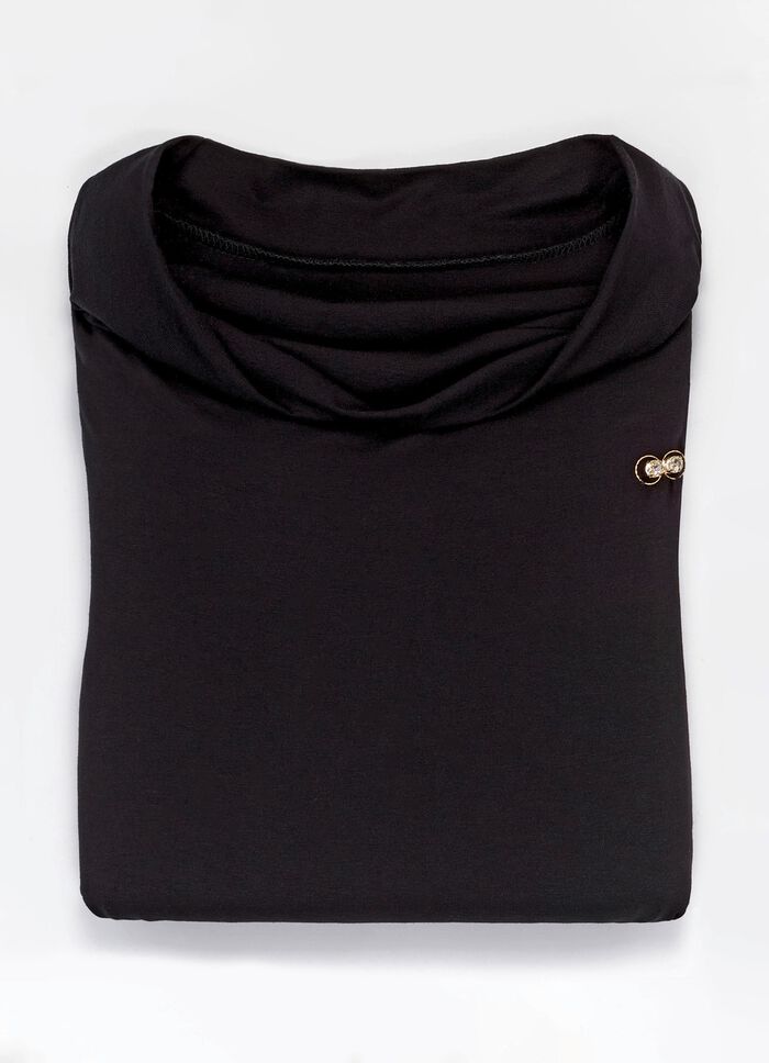 Skjorta med vattenfallsringning i 2 f&auml;rger SCHWARZ