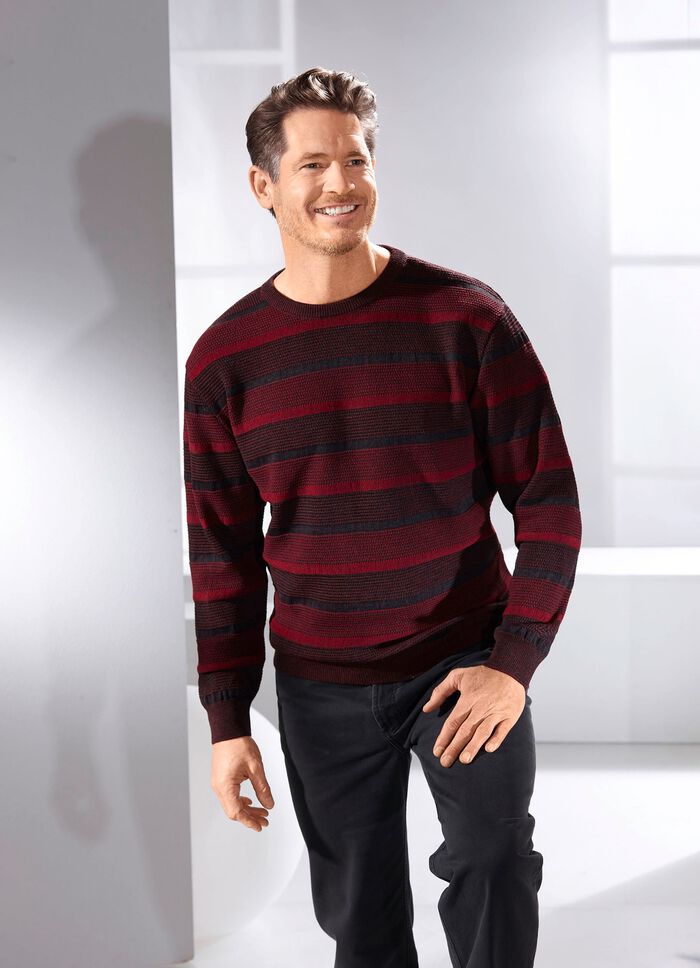 Tr&ouml;ja med rund hals i strukturerad design i 2 f&auml;rger 