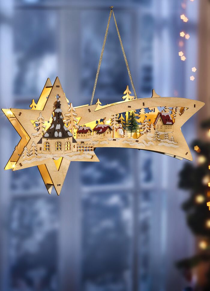 Upplyst stj&auml;rnfall, batteridriven 