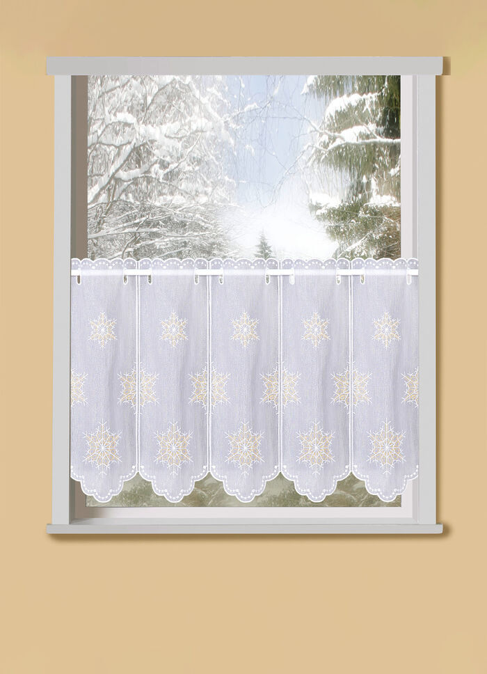 Kort gardin snöflinga 