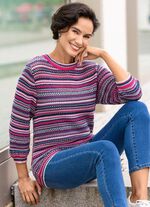 Tr&ouml;ja med en blandning av m&ouml;nster i randig design 