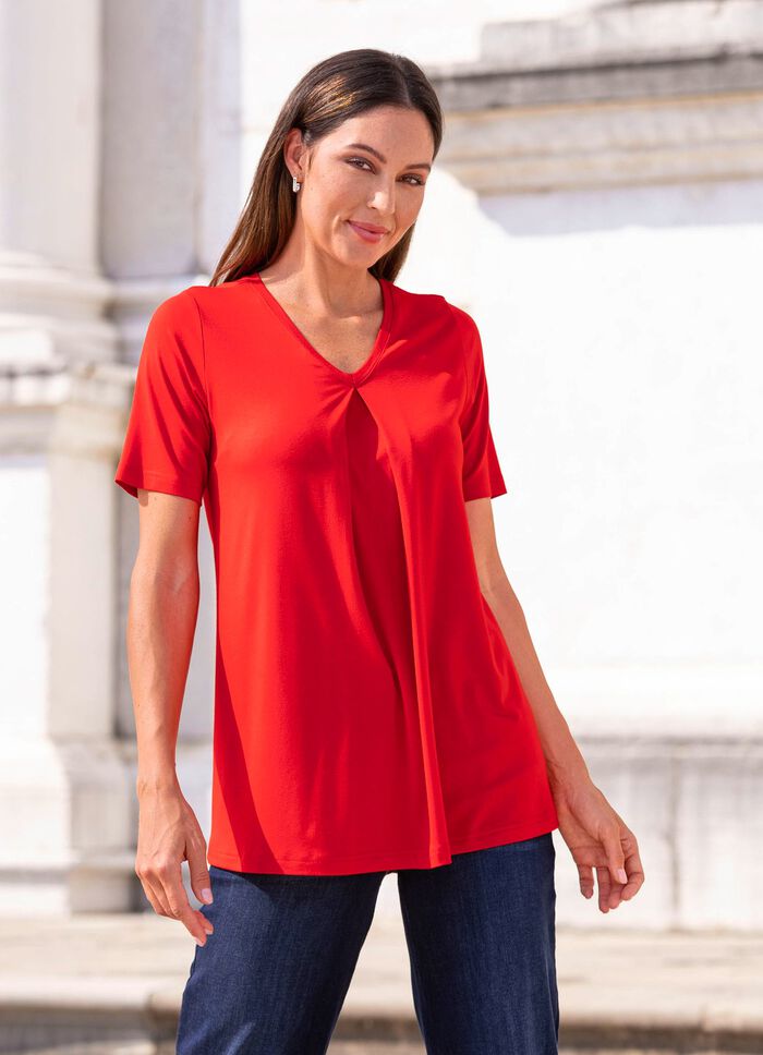 Skjorta med l&aring;dveck i 2 f&auml;rger R&Ouml;D