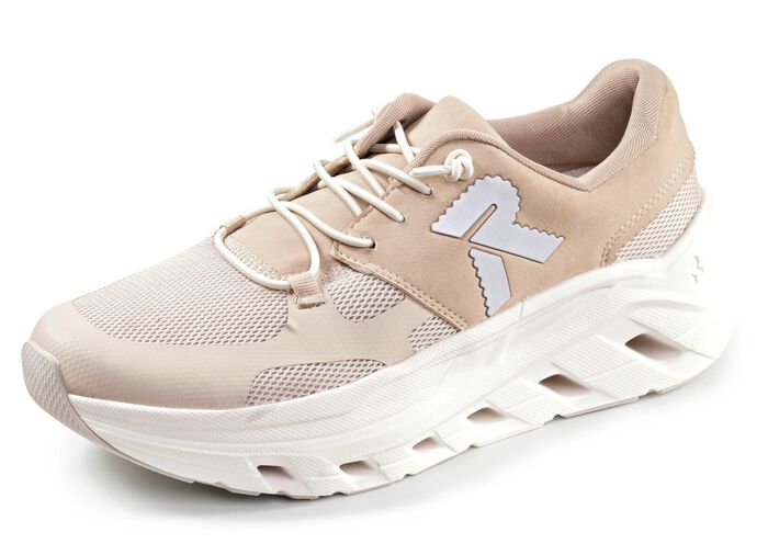 Rieker, sportiga damsneakers, vidd G, med uttagbar fotb&auml;dd LJUSBEIGE