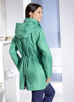 Funktionell jacka med avtagbar huva SVART-VITT